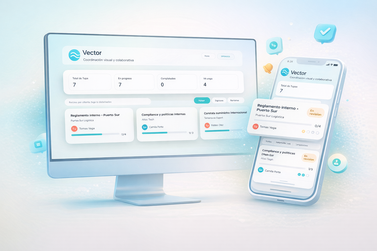 Captura de la app Suite de coordinación